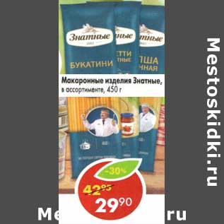 Акция - Макаронные изделия Знатные