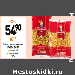 Акция - Макаронные изделия Pasta Zara