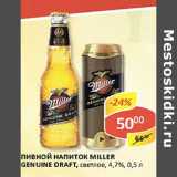 Пивной напиток Miller Genuine Draft, светлое, 4,7%