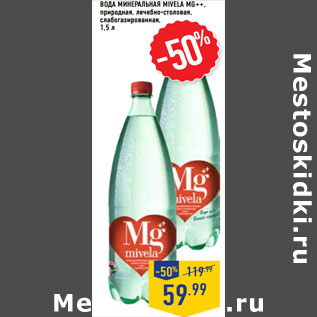 Акция - ВОДА МИНЕРАЛЬНАЯ MIVELA MG++,