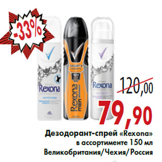 Акция - Дезодорант-спрей «Rexona»