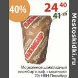 Магазин:Полушка,Скидка:Мороженое шоколадный пломбир в ваф. стаканчике НБН-Пломбир