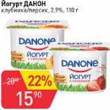 Магазин:Авоська,Скидка:Йогурт Данон
клубника/персик 2,9%