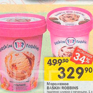 Акция - Мороженое Baskin Robbins