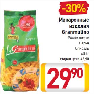 Акция - Макаронные изделия Granmulino