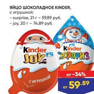 Акция - Яйцо шоколадное KINDER