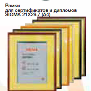 Акция - Рамки для сертификатов и дипломов SIGMA 21X29.7