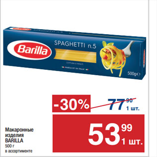 Акция - Макаронные изделия BARILLA