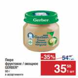 Метро Акции - Пюре
фруктовое / овощное
GERBER