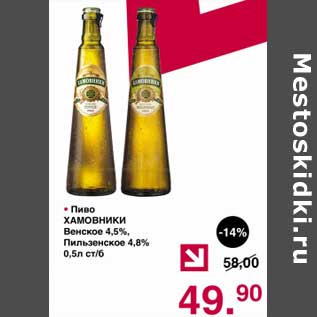 Акция - Пиво Хамовники