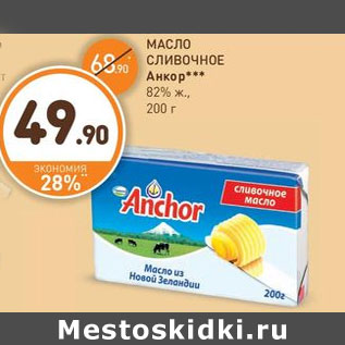 Акция - МАСЛО СЛИВОЧНОЕ Анкор