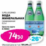 Магазин:К-руока,Скидка:S.PELLEGRINO
ВОДА
МИНЕРАЛЬНАЯ
газированная
