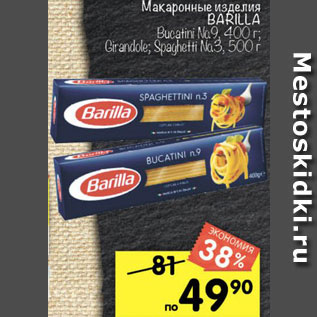 Акция - Макаронные изделия Barilla