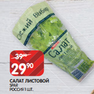 Акция - САЛАТ ЛИСТОВОЙ SPAR РОССИЯ 1 ШТ.