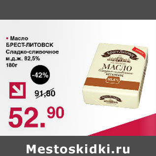 Акция - Масло Брест-Литовск сладко-сливочное 82,5%