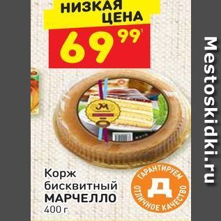 Акция - Корж бисквитны МАРЧЕЛЛО