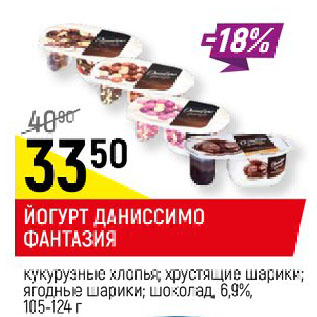 Акция - ЙОГУРТ ДАНИССИМО ФАНТАЗИЯ