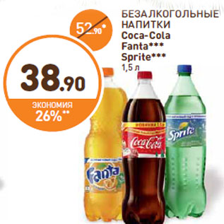 Акция - БЕЗАЛКОГОЛЬНЫЕ НАПИТКИ Coca-Colа Fanta Sprite