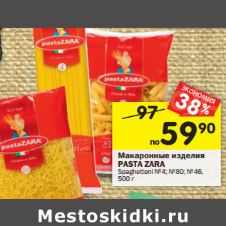 Акция - Макароны Pasta Zara