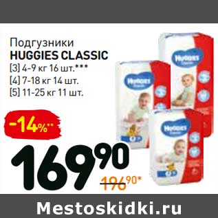 Акция - Подгузники Huggies Classic