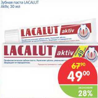 Акция - Зубная паста LACALUT Aktiv