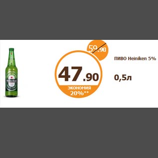 Акция - Пиво Heiniken