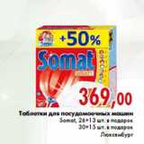 Магазин:Седьмой континент,Скидка:Таблетки для посудомоечных машин Somat