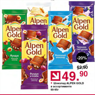 Акция - Шоколад ALPEN GOLD