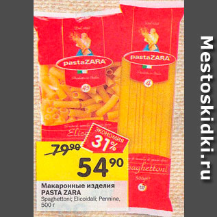 Акция - Макаронные изделия Pasta Zara