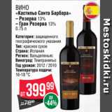 Spar Акции - Вино
«Кастильо Санта Барбара»
– Резерва 13%
– Гран Резерва 13%
0.75 л