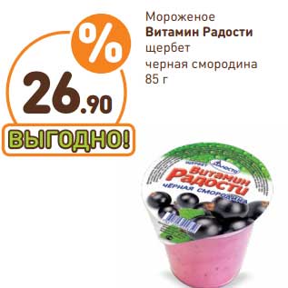 Акция - Мороженое Витамин радости щербет черная смородина