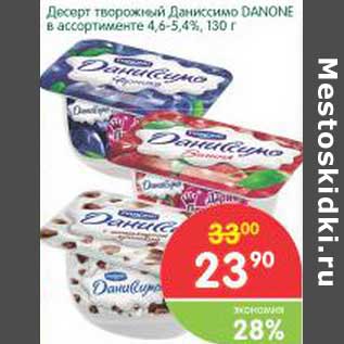 Акция - Десерт творожный Даниссимо Danone 4,6-5,4%