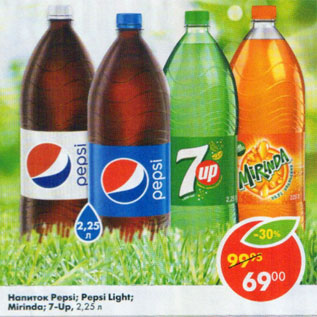 Акция - Напиток Pepsi; Pepsi Light, Mirinda; 7-Up