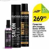 Магазин:Перекрёсток,Скидка:Средства для укладки волос SYOSS 
