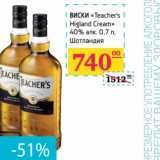 Магазин:Седьмой континент,Скидка:Виски «Teacher`s Higland Cream» 40%