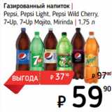 Магазин:Я любимый,Скидка:Газированный напиток |
Pepsi, Pepsi Light, Pepsi Wild Cherry,
7-Up, 7-Up Mojito, Mirinda 