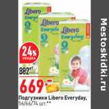 Магазин:Окей,Скидка:Подгузники Libero Everyday,
56/66/74 шт