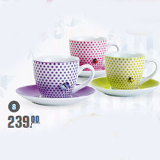 Акция - Чайная пара 220 мл фарфор