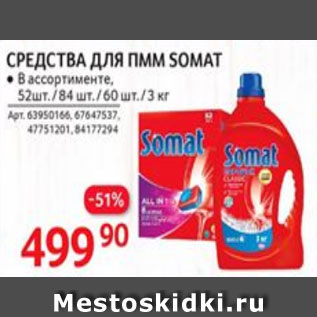 Акция - Средства для ПММ SOMAT