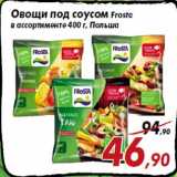 Магазин:Седьмой континент,Скидка:Овощи под соусом Frosta
в ассортименте 400 г, Польша