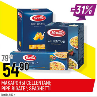 Акция - Макароны Cellentani Pipe Rigate Spaghetti Barilla