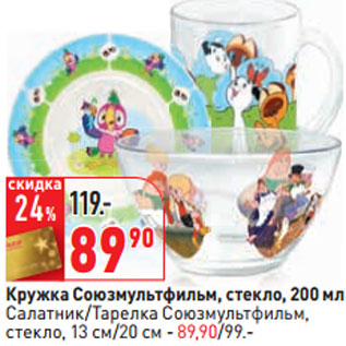 Акция - Кружка Союзмультфильм, стекло, 200 мл