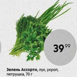 Акция - Зелень Ассорти, лук, укроп, петрушка, 70 г