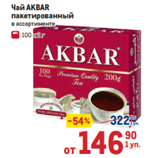 Акция - Чай AKBAR пакетированный в ассортименте