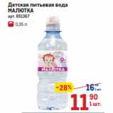 Магазин:Метро,Скидка:Детская питьевая вода
МАЛЮТКА 

