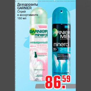 Акция - Дезодоранты GARNIER Спрей в ассортименте 150 мл