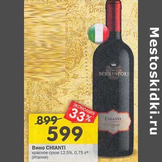 Акция - вино Chianti красное сухое 12,5%