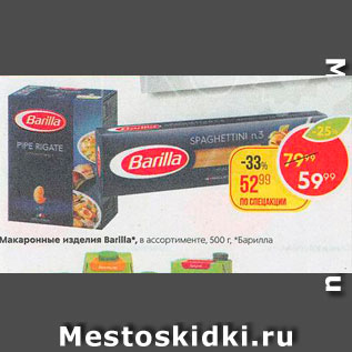 Акция - Макаронные изделия Barilla