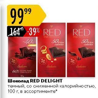Акция - Шоколад RED DELIGHT
