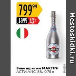 Акция - Вино игристое MARTINI АСТИ АЙС